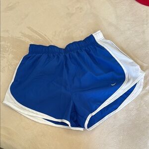 Nike Blue and White Athletic Shorts with Elastic Waistband